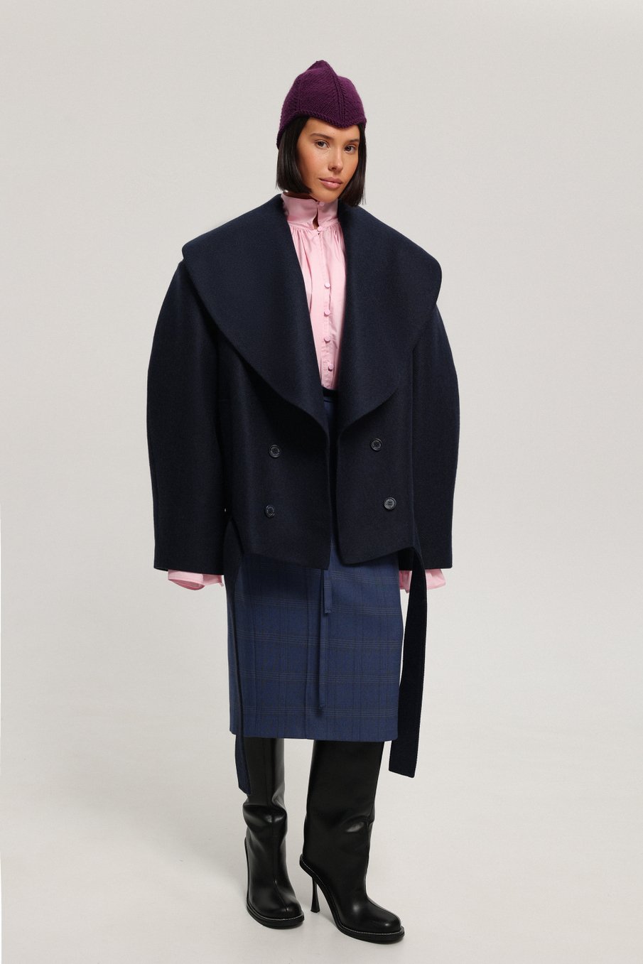 Пальто с округлым воротником