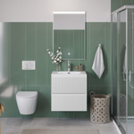 Тумба с раковиной подвесная BelBagno UNO-MINI-500-2C-SO-BO Bianco Opaco, раковина белая BB-8099-3-50