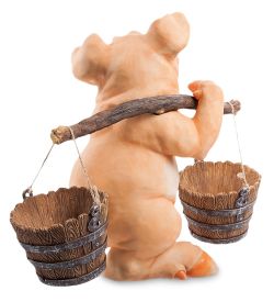 Sealmark GG-4703-LB Фигура-кашпо «Хрюшкин с коромыслом»