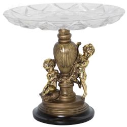 Фруктовница Путти Бронза со стеклянной чашей