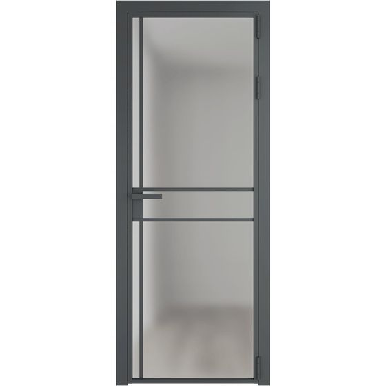 Алюминиевая дверь 9AG серая ночь остеклённая