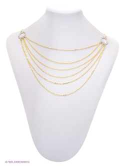 "Эрмана" колье в золотом покрытии из коллекции "Алмазный фонд" от Jenavi с замком карабин