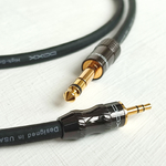 DAXX X66 Аудио кабель-переходник Jack3.5mm-Jack6.3mm из бескислородной меди 2x0.5mm2 D=6mm