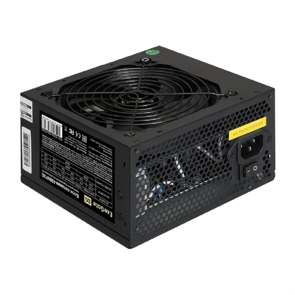 Блок питания Exegate EX221637RUS-PC Блок питания 450W ExeGate 450NPXE (ATX, PPFC, PC, 12cm fan, 24pin, 4pin, PCIe, 3xSATA, 2xIDE, black, кабель 220V в комплекте)