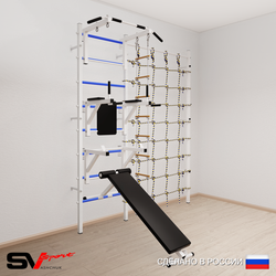 Шведская стенка Sv Sport усиленная 6920 (Турник стандарт/Брусья/Стойка/Скамья/Лестница/Канатный лаз)