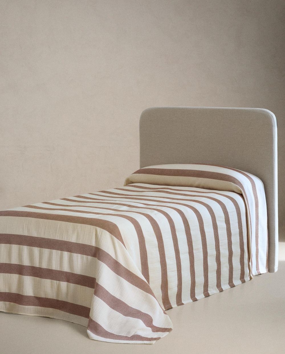 Zara Home покрывало детское из хлопка, терракотовый, в полоску