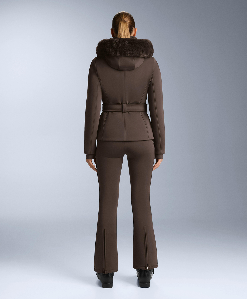 OYSHO Водонепроницаемые эластичные брюки-клеш SKI, темно-коричневый