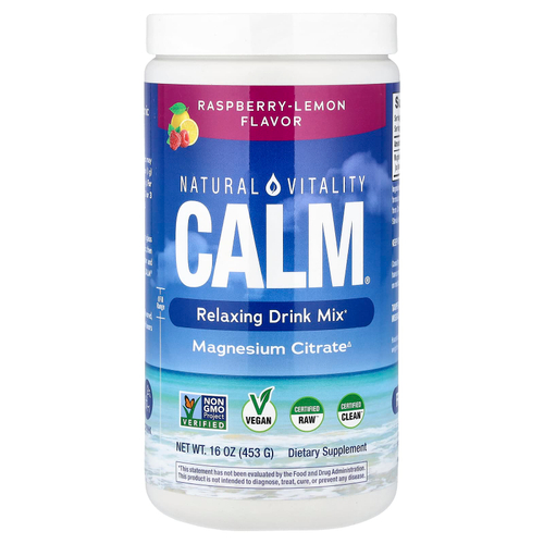 Natural Vitality, CALM®, расслабляющая смесь для приготовления напитка, малина и лимон, 453 г (16 унций)