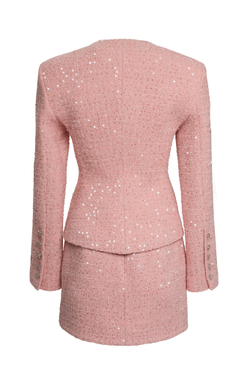 “Summer sparkle” Юбка мини из твида с фигурным срезом