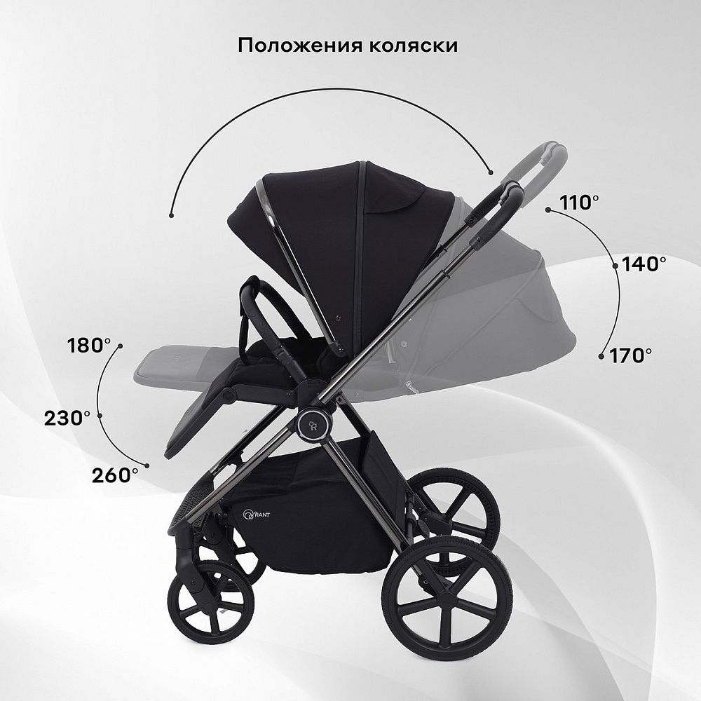Детская коляска Rant Teo Black Chrome 3 в 1 Black