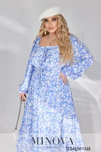 Платье 1540-голубой Minova