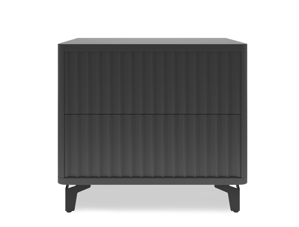 Тумба прикроватная на ножках с ящиками ROYAL 5003 эко (Черный-Черный)