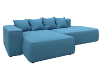 Диван угловой Лига-065 угол левый РОГОЖКА Амур 10 голубой