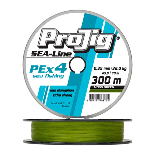Шнур ProJig SEA Line 0,35 мм., 32,0 кг, 300 м, хаки