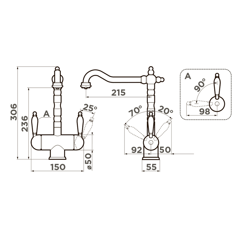 Смеситель OMOIKIRI AMAGASAKI GB