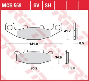 Колодки тормозные дисковые TRW MCB569