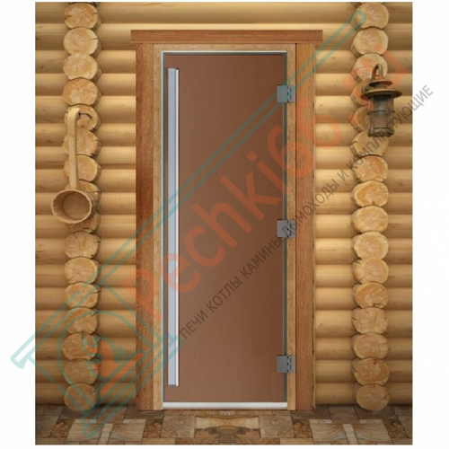 Стеклянная дверь для бани Престиж PRO, матовая бронза, 1900х700 (DoorWood) в Кирове