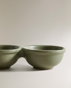 Zara Home блюдо сервировочное из фаянса, цвет зелёный, 30 см