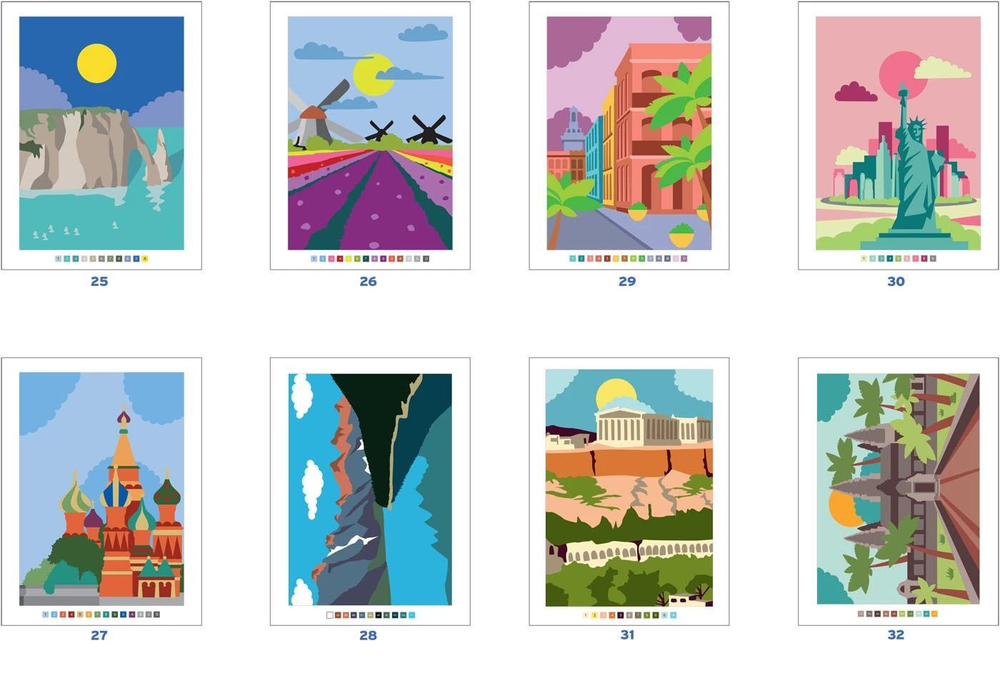 Раскраска по номерам Coloriages mysteres Disney Tour du monde - вокруг света / 9782376715191