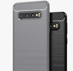 Чехол для Samsung Galaxy S 10 цвет Gray (серый), серия Carbon от Caseport