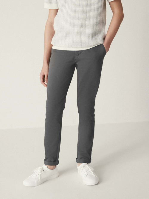 Брюки чинос стрейч для мальчика Next D70-657, Темно-серый