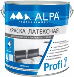 Краска латексная Alpa Profi 7 матовая бесцветная 2,27л