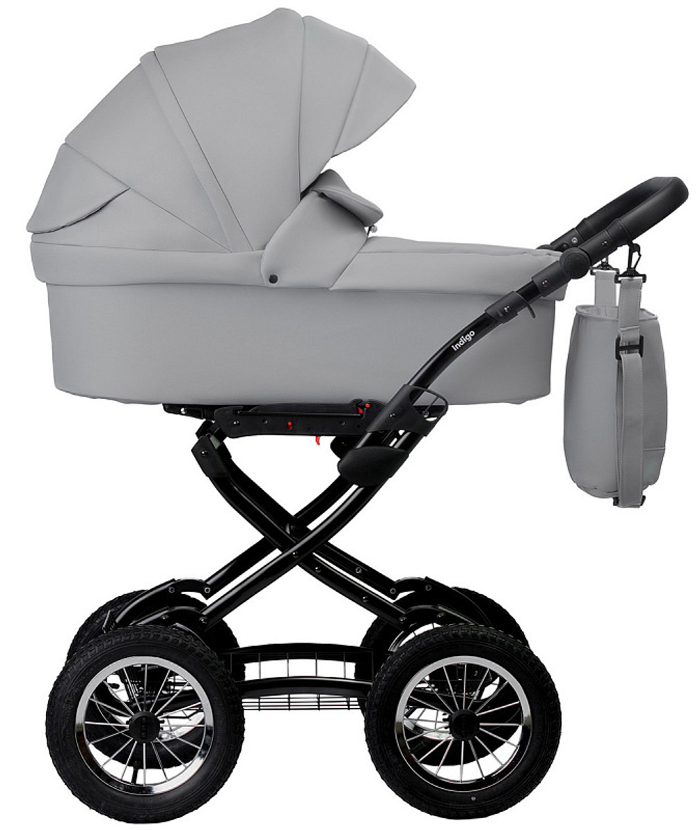 Детская коляска Indigo Barbara Eco Classic 3 в 1 с автокреслом Avionaut Cosmo Be04 св.серая кожа