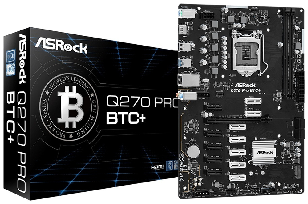 Материнская плата ASRock Q270 Pro BTC+