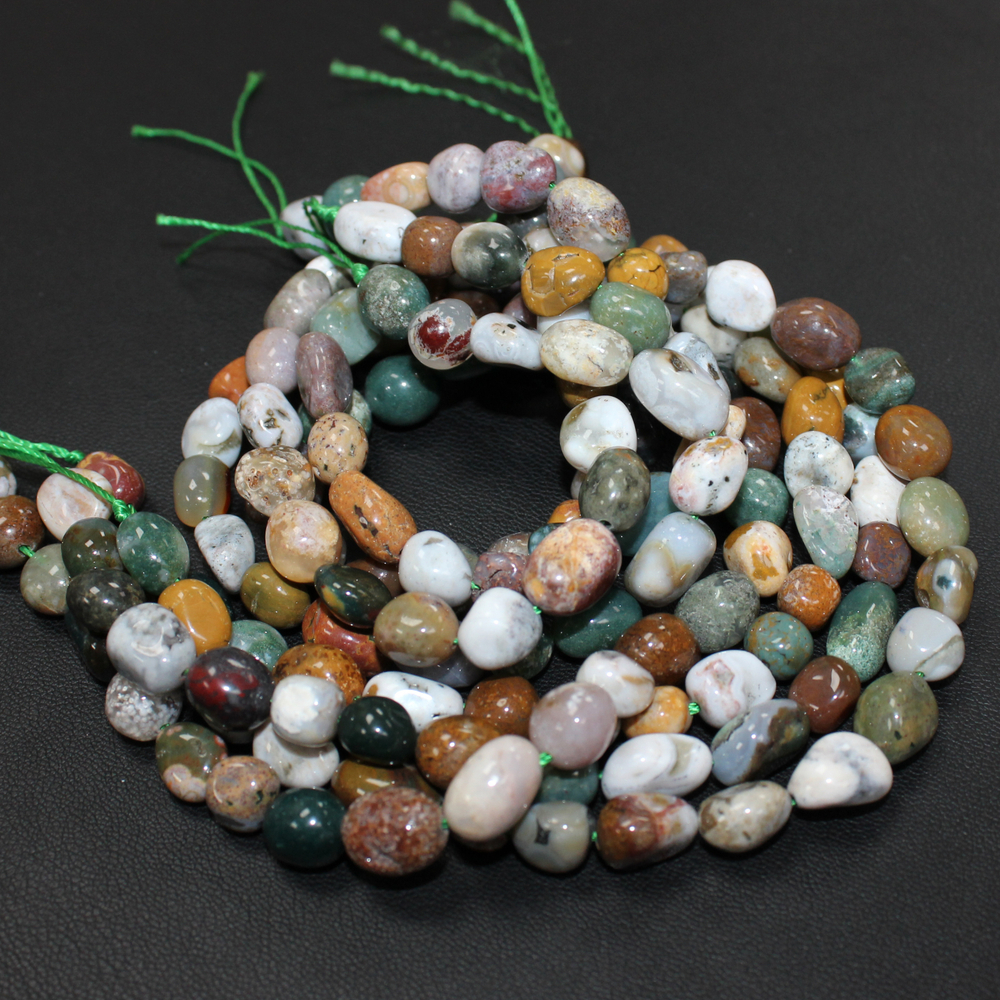 Агат индийский галтовка бусины 9-11мм