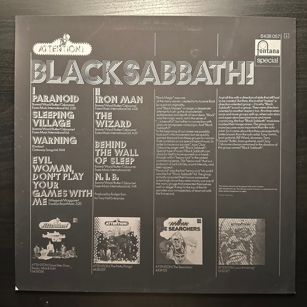 Black Sabbath - Attention! Black Sabbath! (Германия)