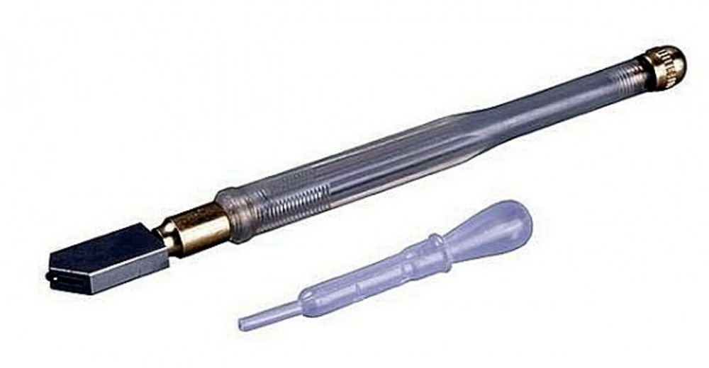 Стеклорез 1 ролик масляный,  в комлекте пипетка для масла (TCG0001)  /12/500