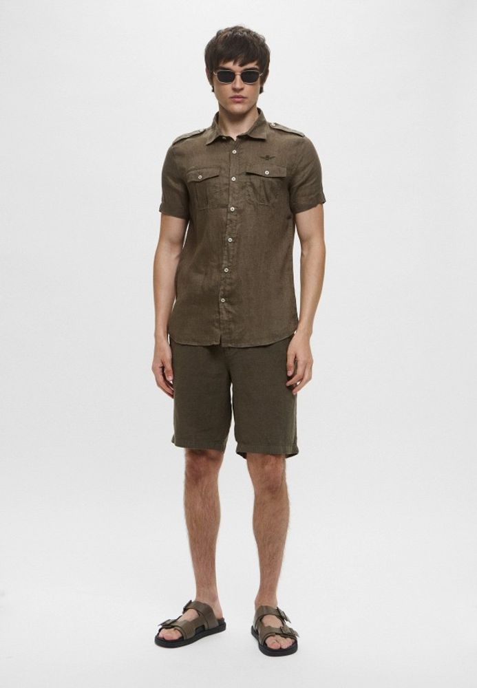 Рубашка муж. AERONAUTICA 1278 хаки короткий рукав