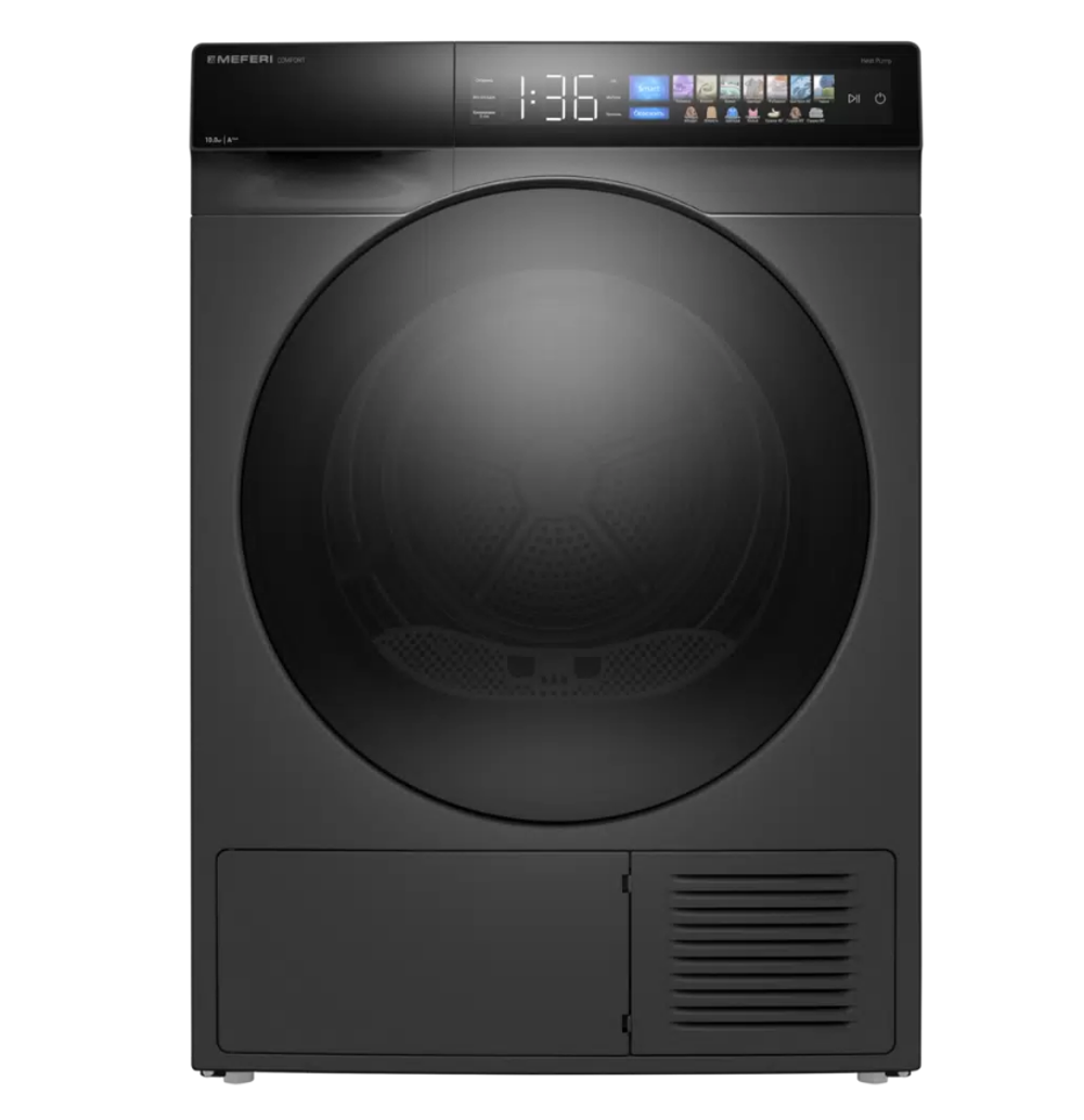 Комплект Стиральная машина MFW101216GR + сушильная машина MDR1016GR HP + соед.элемент MCP10GR MEFERI ТЕМНЫЙ ГРАФИТ (h)