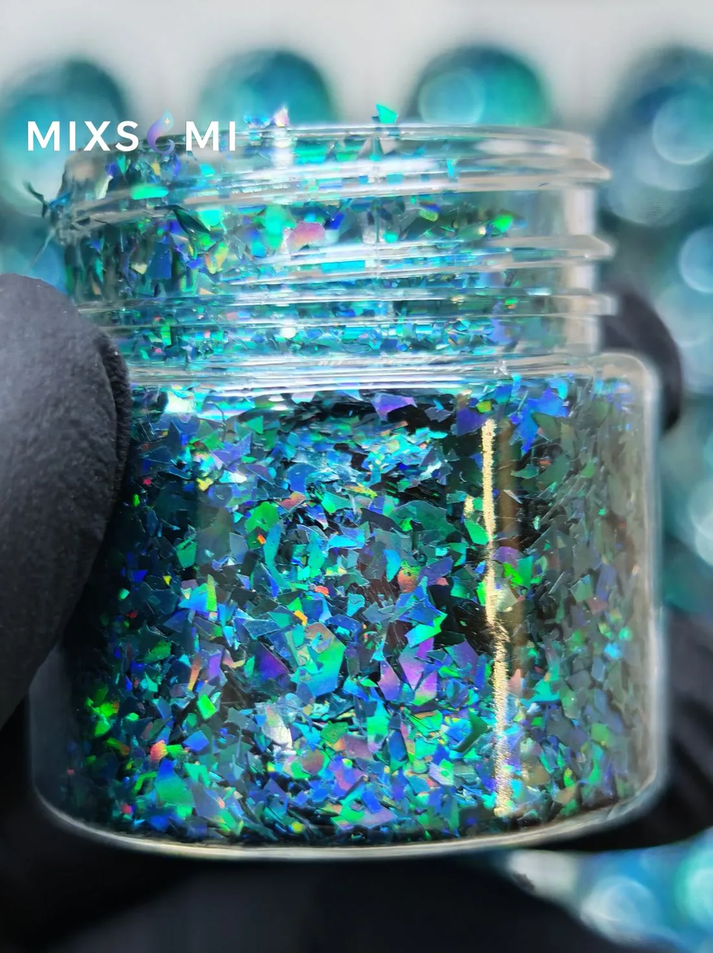 Хлопья - слюда 88808 Аква-изумруд голографик - для литья изделий и творчества