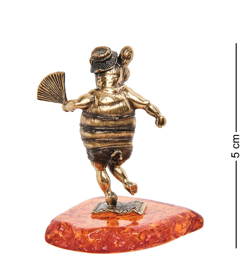 Народные промыслы AM-1590 Фигурка «Свинья Фифа» (латунь, янтарь)