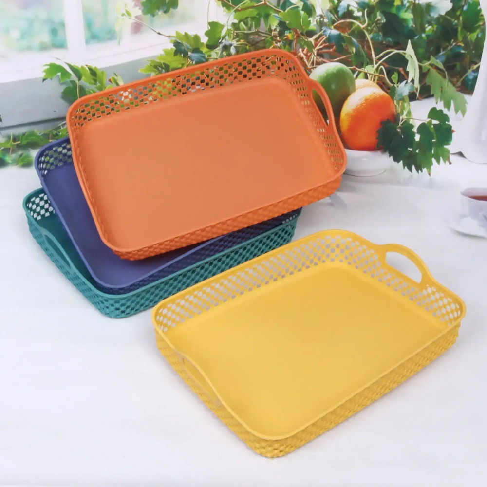 Сухарница пластиковая с ручками «Астория» 32*25*5см цвет микс