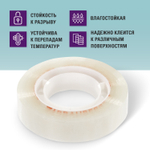 Клейкие ленты 12 мм х 33 м канцелярские BRAUBERG комплект 4 шт. прозрачные гарантированная длина (12 штук в упаковке)