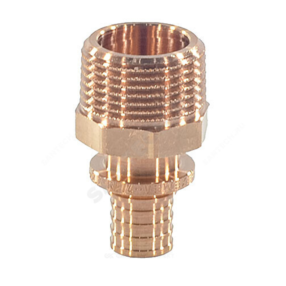 Муфта для PE-X труб аксиальная бронза Дн 16х3/4" НР RAUTITAN RX+ Rehau 14563121001 (13660501001)