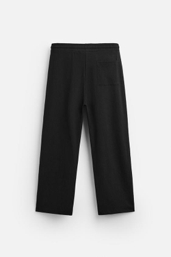 ZARA ЖАККАРДОВЫЕ БРЮКИ СВОБОДНОГО КРОЯ, ЧЕРНЫЙ