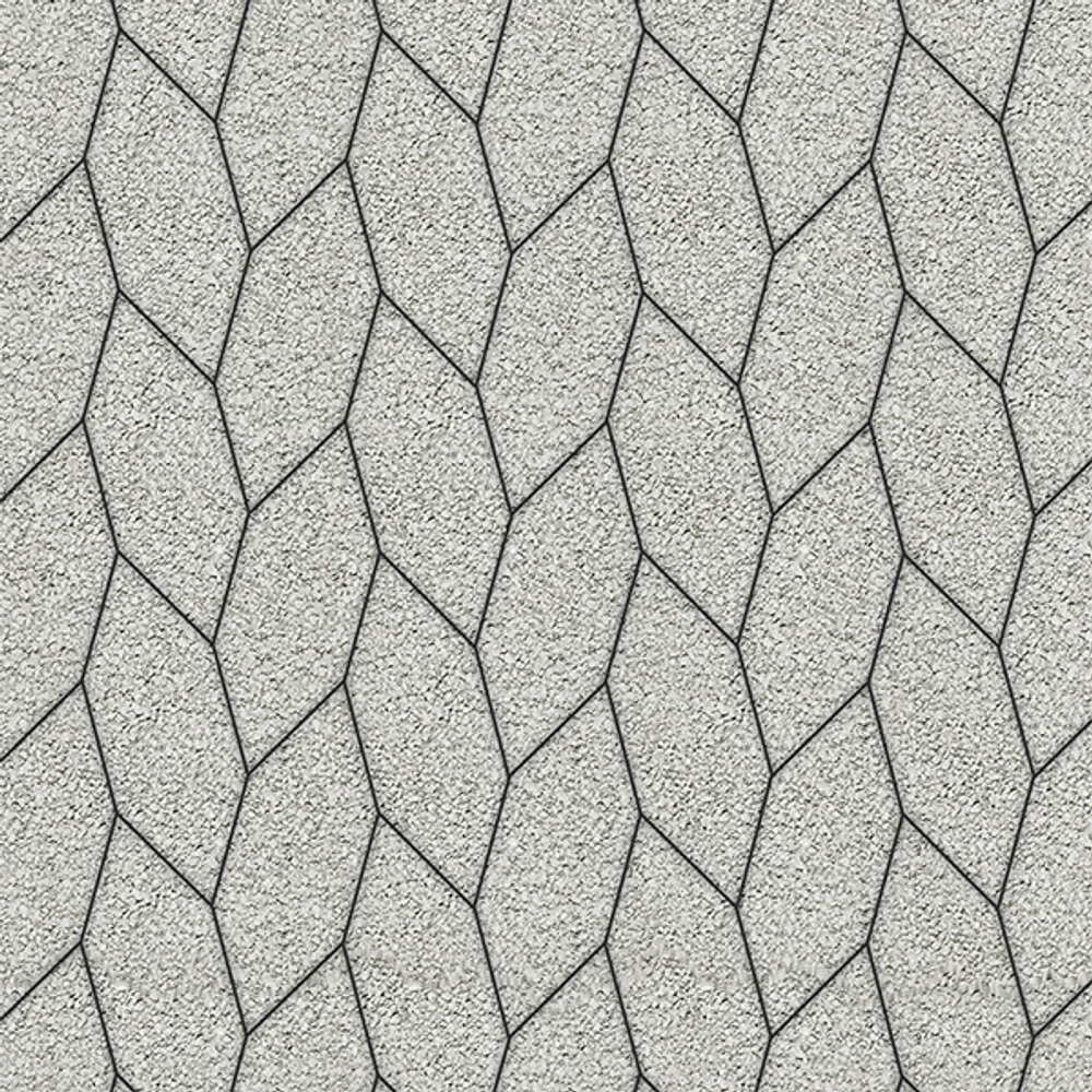 Тротуарная плитка СКОШЕННЫЙ ШЕСТИУГОЛЬНИК - Гранит Белый