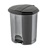 Мусорное ведро с педалью 5л с внутренним ведром цвет черный-серебро