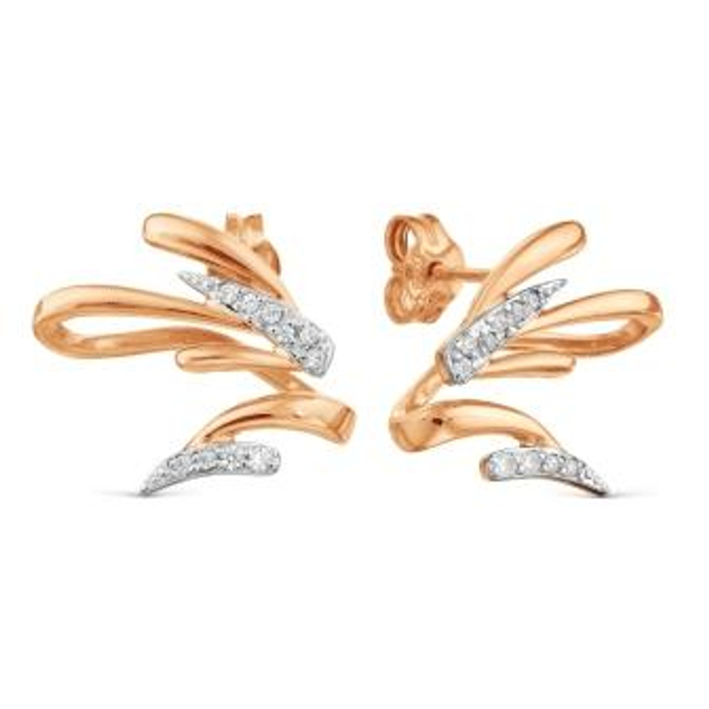 Серьги из золота с фианитами