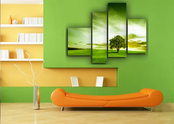 Модульная картина "Зеленое дерево"