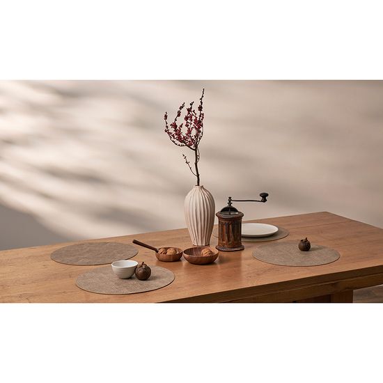 Набор из 4-х сервировочных салфеток leanera, D35 см, песочные