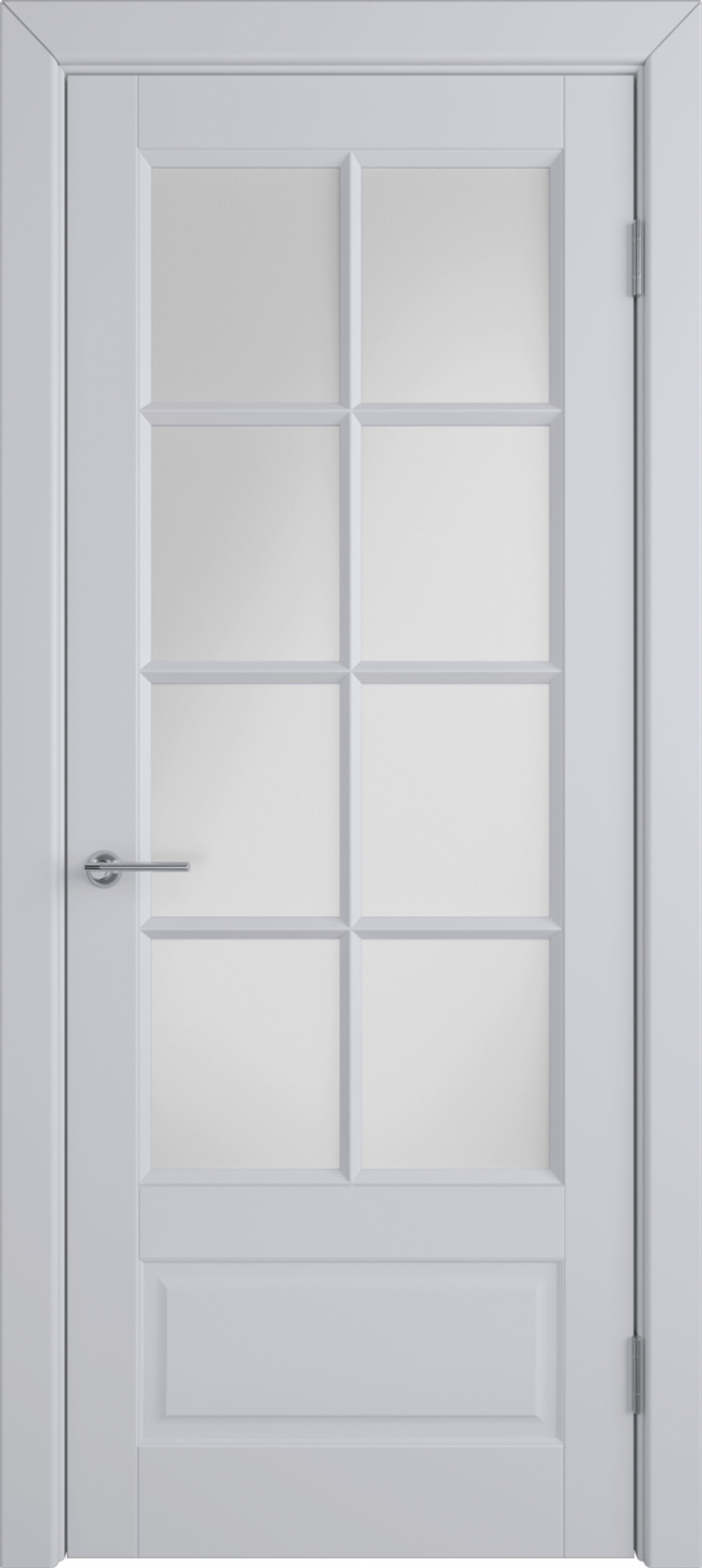 Межкомнатная дверь VFD (ВФД) Glanta Ett (Гланта Ет) Cotton (эмаль светло-серая) стекло White Cloud (матовое)