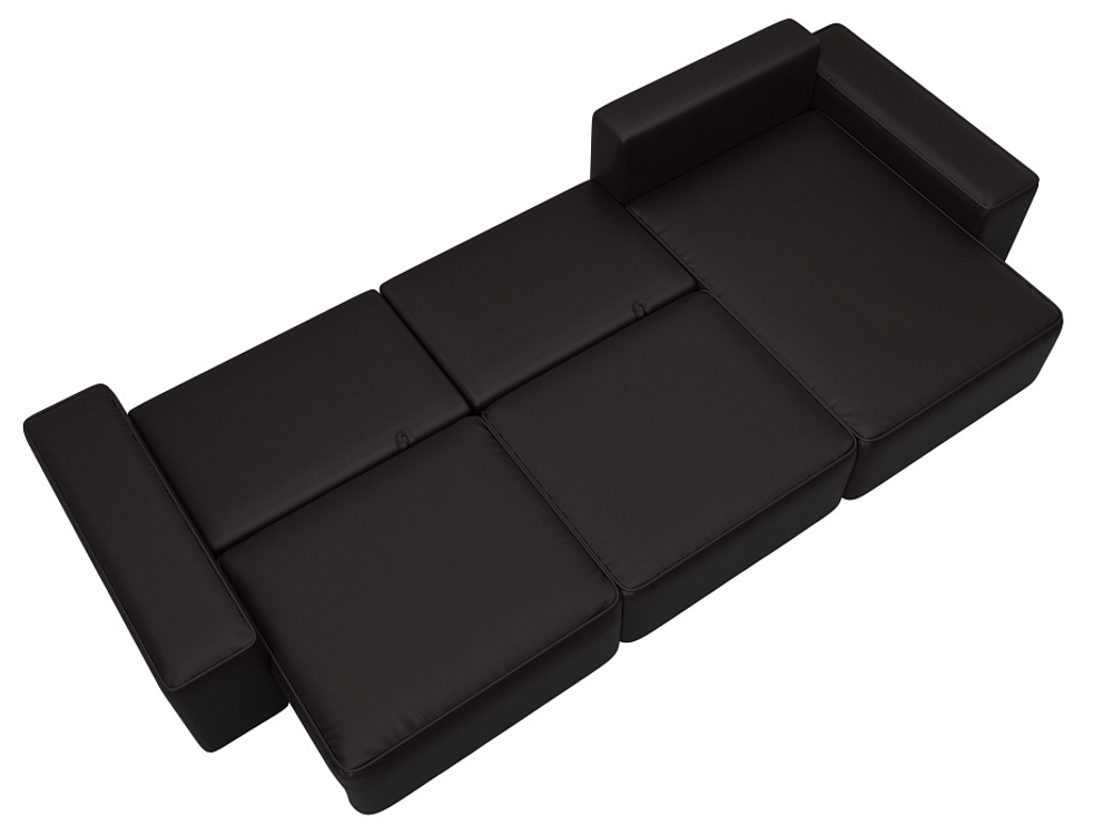 Диван угловой Лига-074 угол универсальный ЭКОКОЖА GRIFON 12 коричневый