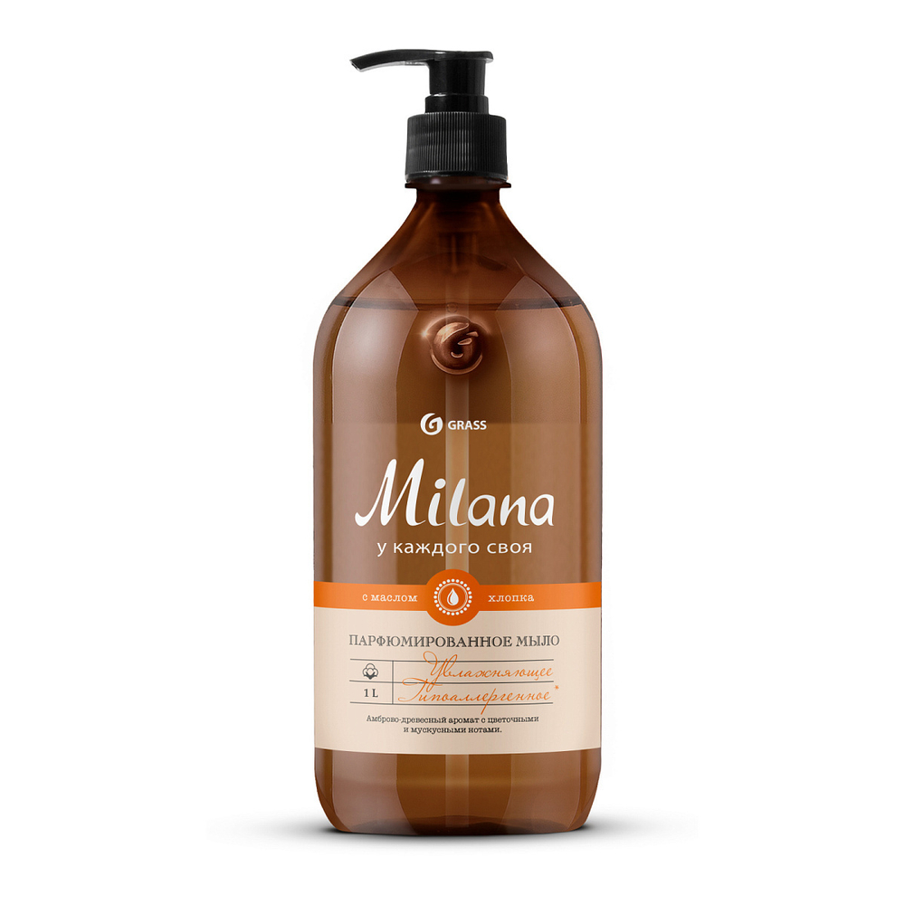 Жидкое мыло парфюмированное Milana Perfumed «Амбра и пачули» 1 л