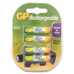 Батарейки аккумуляторные GP, AAA, Ni-Mh, 950 mAh, КОМПЛЕКТ 4 шт., блистер, 95AAAHC-2DECRC4