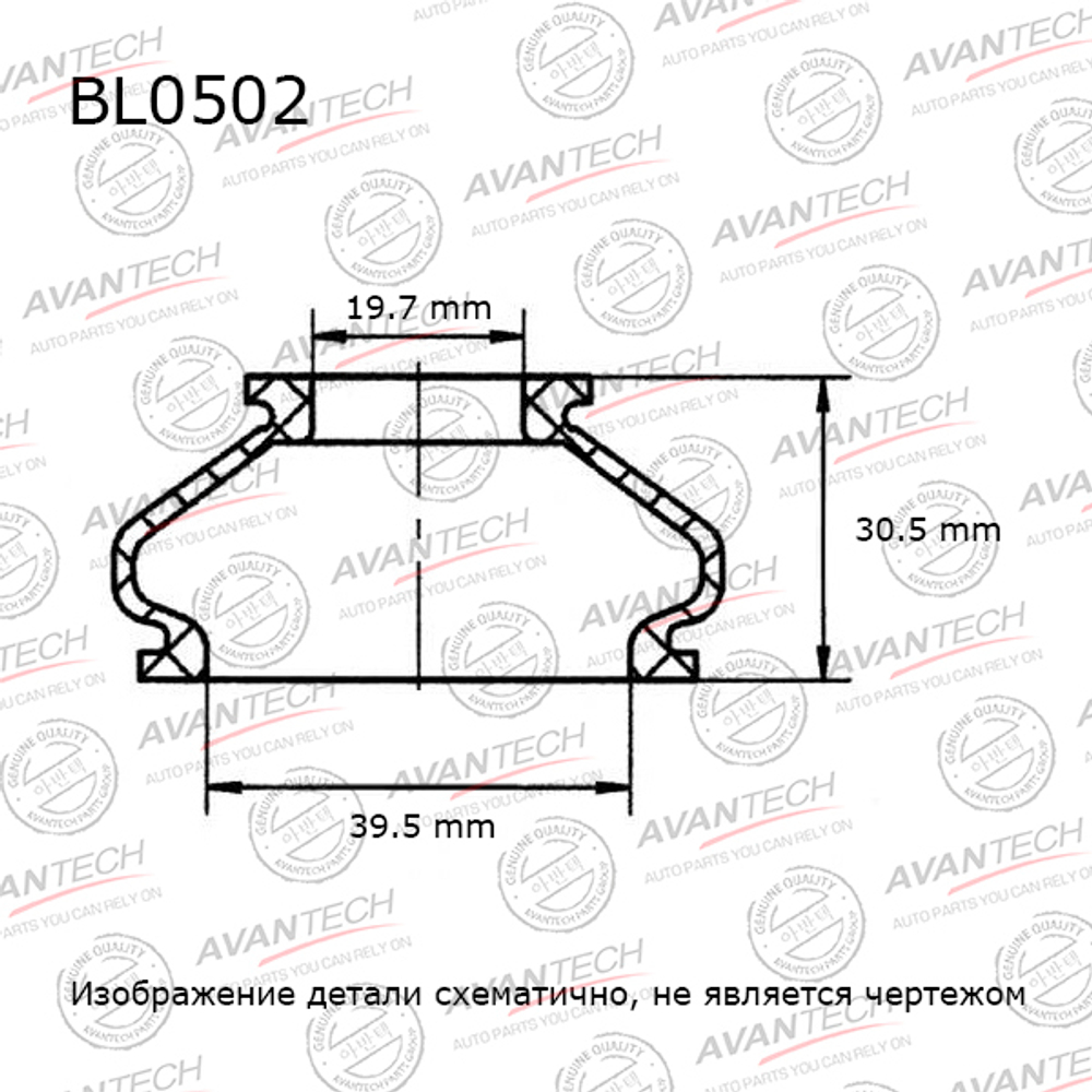 Пыльники деталей подвески Avantech (Кратность 10 шт.) BL0502