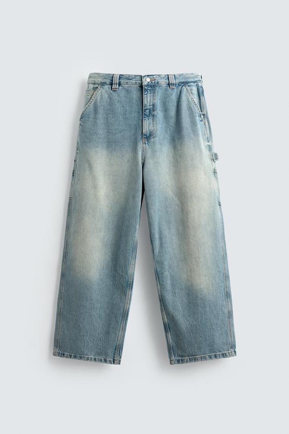 ZARA ДЖИНСЫ WIDE BAGGY FIT, ГОЛУБОЙ